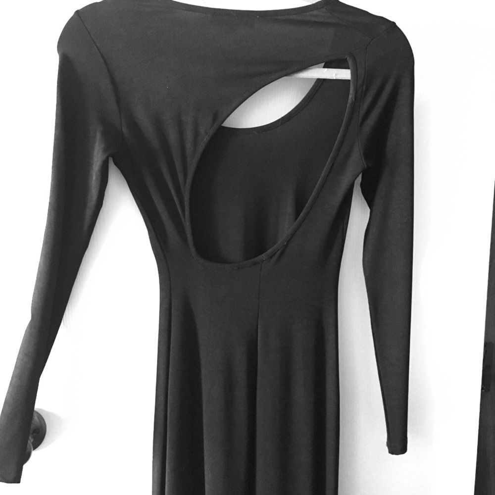 Black BEBE maxi form fitting dress (NWOT) XS